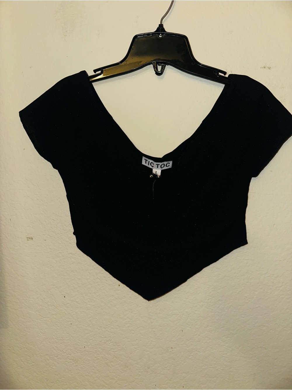 Tic toc black crop top size large BNWT
